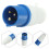 240V 16A Blue Industrial Plug Socket IP44 2P+E 7