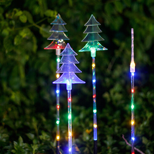Christmas Solar Snowflake Stake Lights 4 pcs 30 in 1