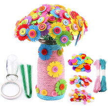 LNKOO Flower Craft Kit for Kids Ages 4-9 with Buttons and