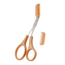 Eyebrow Trimmer Scissors Stainless Steel with Comb 1 Pair