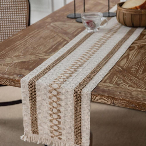 Cotton linen table runner farmhouse style 5 sizes 2