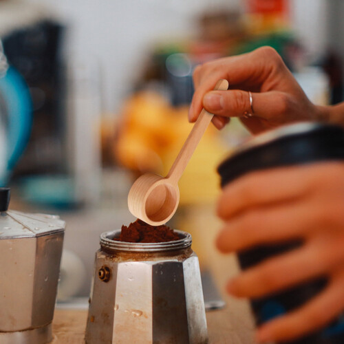 Wooden Coffee Spoon for Ground Beans Tea Soup 1 Pack 2