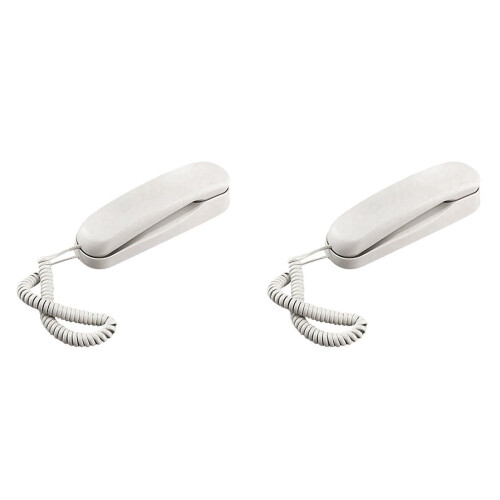 Wired Wall Phone White 2-pack