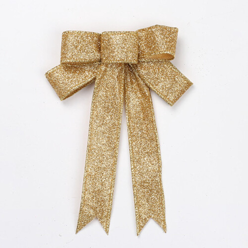 Holiday Bow Door Decor, Shiny Sequin, Double Layer 2