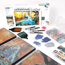 ArtSkills Diamant Schilder Kit, Kaderdoek met Opslag en Accessoires, Waterval, 3 Rekdoeken, 14" x 7"