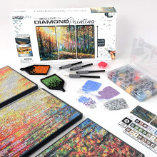 Kit di Pittura con Diamanti ArtSkills, Tela Framed Pronta da Appendere, Forest, 3 Pannelli 14" x 7"