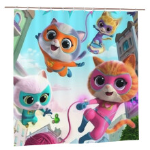 Superkitties shower curtain 72x72 in blackout waterproof