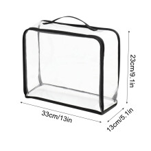 Clear makeup toiletry bag with zipper waterproof 1 piece