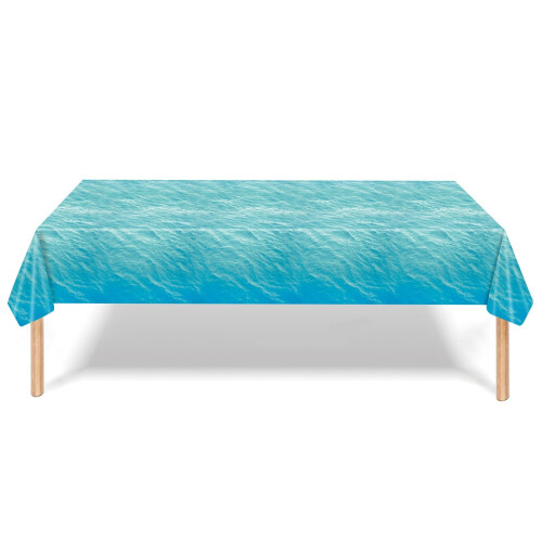 Wave Plastic Tablecloth Blue Ocean Theme 1 Pack