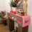 Valentine's Day table runner burlap 13x83 in pink 4