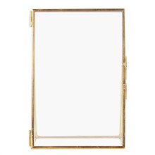 Metal Floating Picture Frame Vintage Brass Glass 4x6 Inch