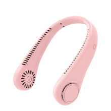 (600 mA, pink) Portable Hanging Neck Fan Hands Free Bladeless Cooling Fan Rechargeable