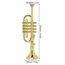 Kids Trumpet Golden Plastic Horn with 4 Keys