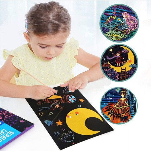 Lnkoo Scratch Paper Art Craft Kit 60 Pieces 2