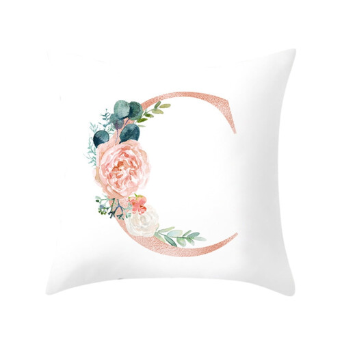 Silk Pillow Case King Size Alphabet Design 2 Pack