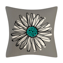 White pillow cases set of 2 18x18 inches daisy design