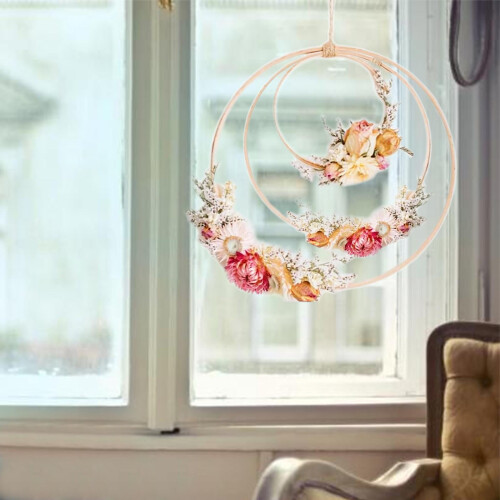 Bamboo hoop macrame craft ring, 10 cm diameter 2