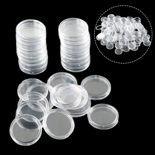 Coin Holder Capsules Clear Round 21mm 100 pcs 1
