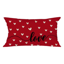 Linen Pillow Cases Set of 2 Red Valentine's Day