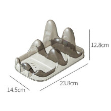 (gray) 4 color Spoon Pot Lid Holder, spoon rest with lid holder, Multifunctional Spoon Rest