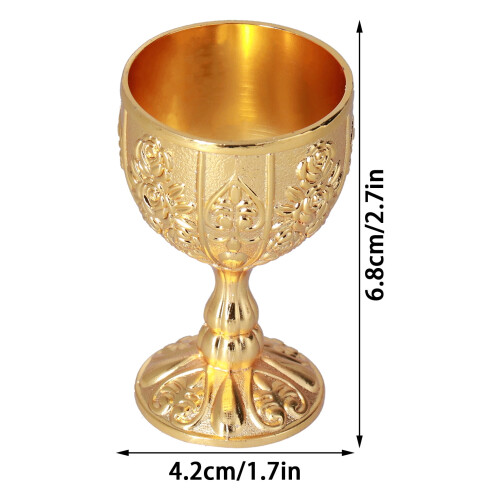 Medieval Vintage Wine Chalice Golden Goblet 2 pcs 2