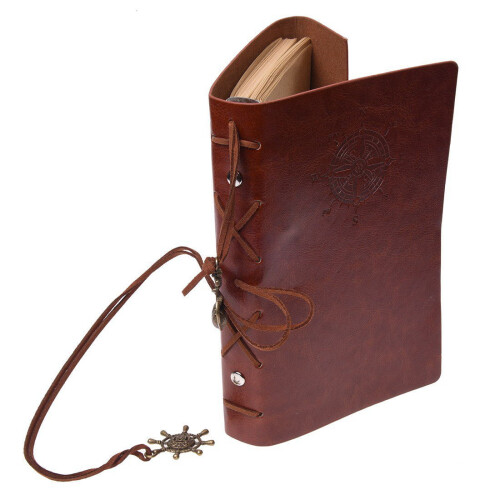 Retro journal notebook light brown ring binder S 1