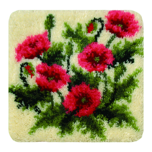 Latch Hook Kit for Carpet Embroidery with Tools Red Bouquet 1