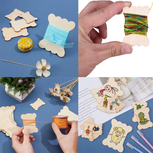 Wooden floss bobbins organized storage 20 pack 2
