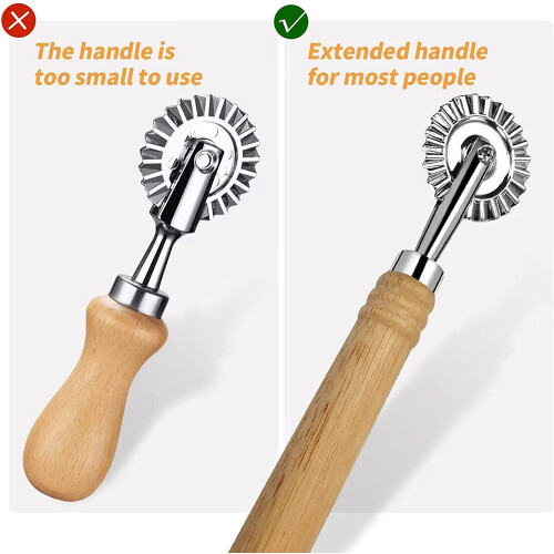 Ravioli Cutter Wheel with Wooden Handle, 2 Pack 1