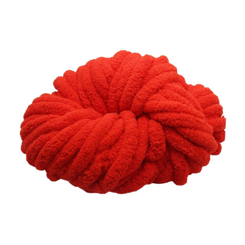 Chenille Yarn Acrylic Bulky 7 Jumbo Red 1