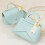 Faux Leather Handbag-Shaped Gift Bag with Ribbon Bow Handle 2