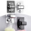 Wall-Mount Shower Head Holder with Hook Black Adjustable 5