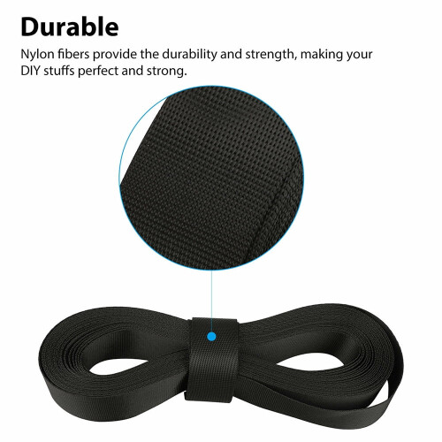 Polypropylene webbing black 1 inch strap with 5 buckles 1