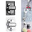 Wall-Mount Shower Head Holder with Hook Black Adjustable 6