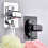 Wall-Mount Shower Head Holder with Hook Black Adjustable 7