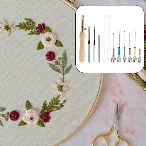Embroidery Punch Tool Kit for DIY Rug Making 12 Pieces 2