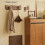 Natural Wood Wall-Mounted Coat Rack with 4 Flip Hooks 4