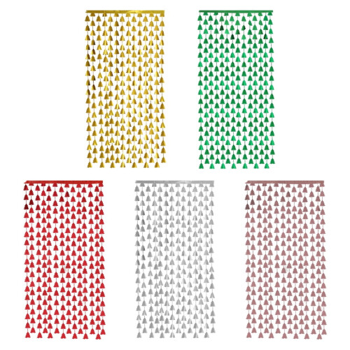 Christmas tree tinsel curtain metallic 1 piece 1