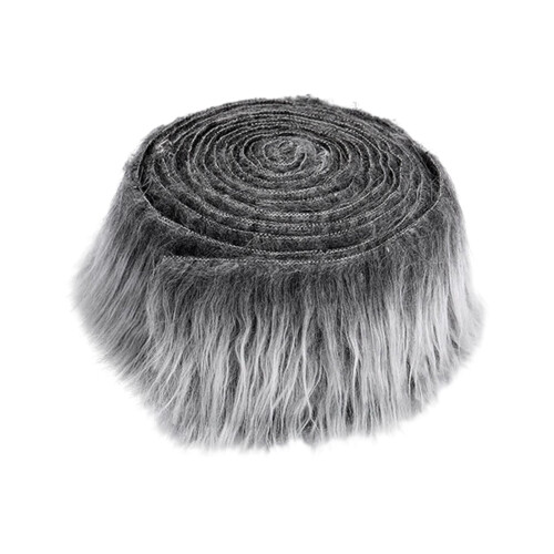 Faux Shaggy Fabric Patches White Grey 10 pcs 1