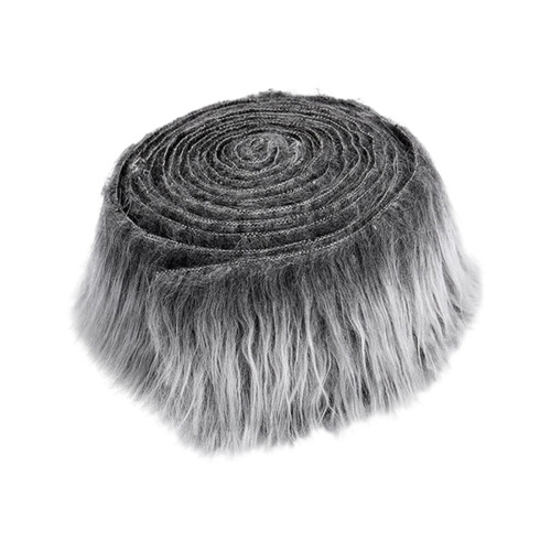 Faux Shaggy Fabric Patches White Grey 10 pcs 2