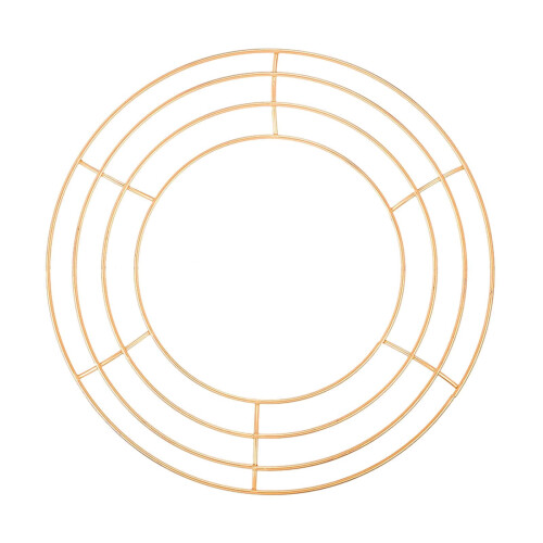 Wire Wreath Frame Iron Round DIY Craft Ring Gold 40cm 2