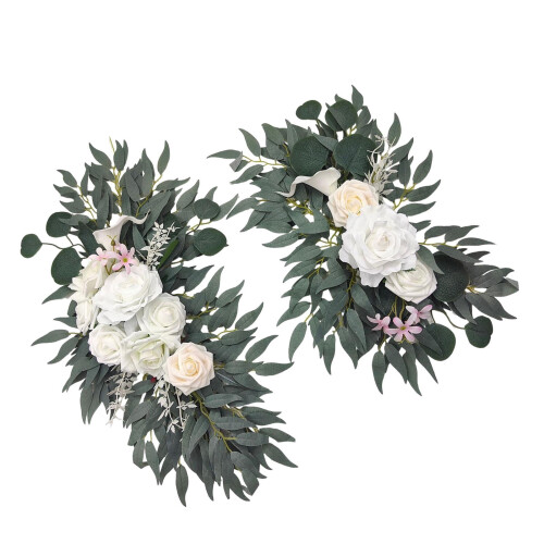 Silk Wedding Arch Flowers White Artificial Flower Swag 1