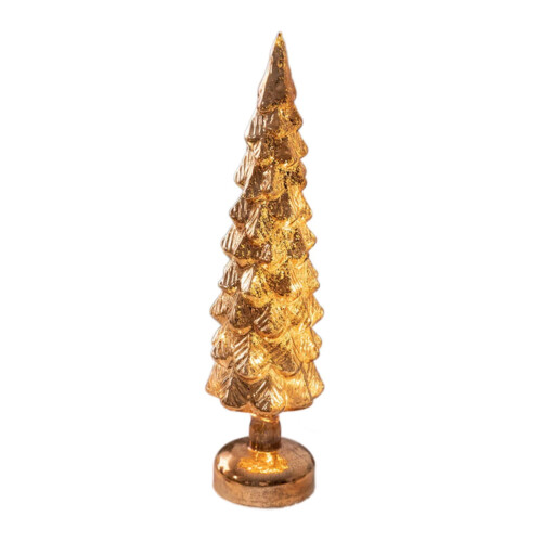 Lighted Glass Christmas Tree Table Centerpiece Gold 1