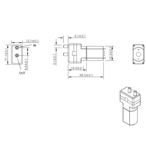 Mini DC 6V vacuum pump 60kPa negative pressure 1