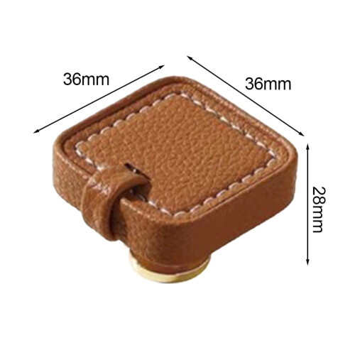 SUNFEX brown leather drawer pulls round 5 pack 2
