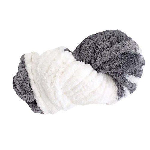 Bulky chunky yarn white and grey 100g 1