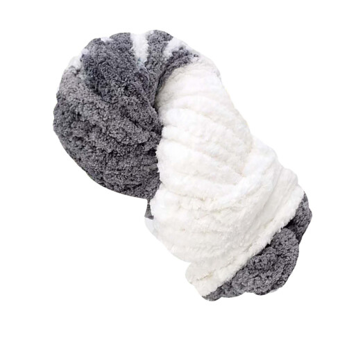 Bulky chunky yarn white and grey 100g 2