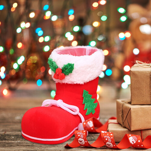 Christmas candy shoe gift bag red M 1