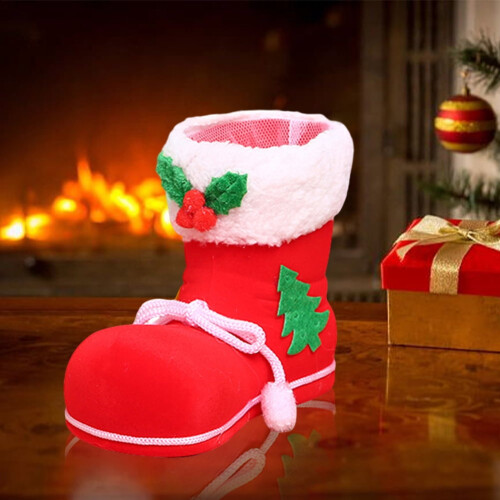 Christmas candy shoe gift bag red M 2