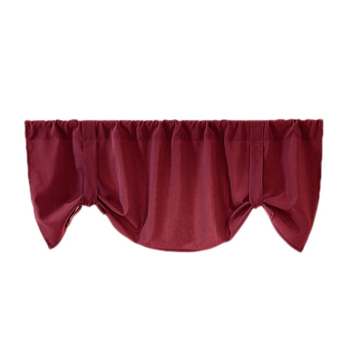 Burgundy window tier valance 1 panel height adjustable 2